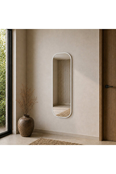 Aypars Atölye MDF çerçeve Modern Oval Boy Aynası 40x120 cm – Yuvarlak Hatlı M...