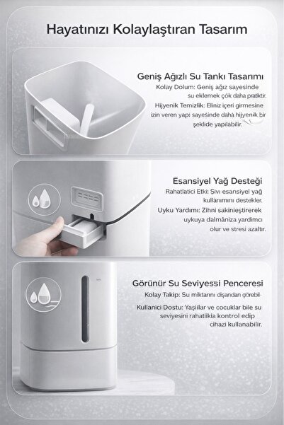 Arendo 4 LT Ultrasonik Hava Nemlendirici Buhar Makinesi Dev XL Tıkanmaz Ultra Güçlü Ekstra Buhar Çıkışı