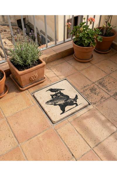 Creatick Design Printed Stone Bathroom Kitchen Sink Balcony Drain Cover 10X10...