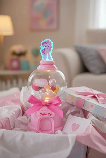 Miniso My Little Pony Lisanslı Gashapon Gece Lambası – Pembe Şeffaf Fanuslu M...