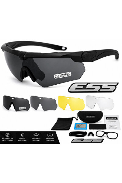 DTULTRA2 ESS Crossbow Taktik Gözlük 4 Lensli Polarize UV400 Koruyucu Airsoft ...