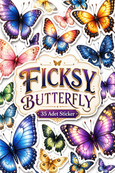 Ficksy Cute Butterfly Sticker Set - 35 Pieces of Goose Sticker Stickers