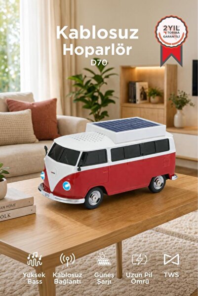 Torima Bluetooth Hoparlör Retro Araba Vosvos Tasarımlı Solar Şarjlı Speaker D...