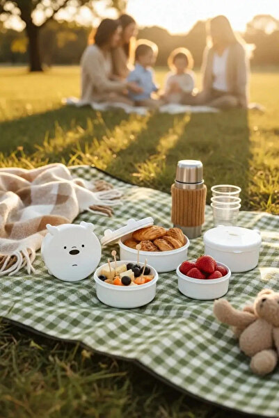 Miniso We Bare Bears Lisanslı Ice Bear 4’lü Gıda Saklama Kabı Seti – Sızdırma...
