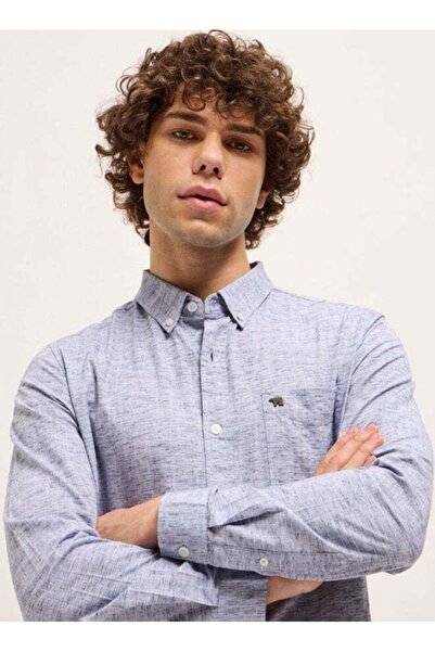 The Bear House Men's Purple Slim Fit Solid Casual Shirt for Every Occasion