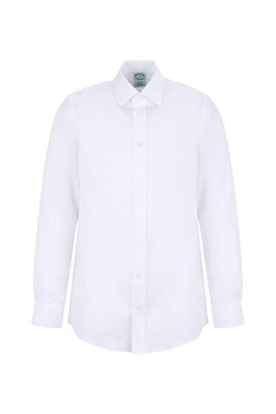 BROOKS BROTHERS Beyaz Erkek İtalyan Slim Fit Gömlek BBSS26MSH030