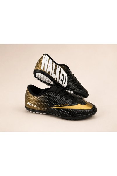 Mergenshoes 401A Altın Halısaha Erkek Çocuk Futbol Spor Ayakkabı