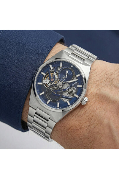 Daniel Klein Skeleton Silver Stainless Steel Watch for Men DK.1.14269-5