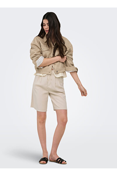 ONLY Bej Kadın Şort ONLARIS LIFE BERMUDA SHORTS WVN CC