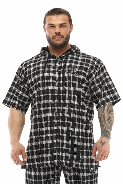 BGSM Kapşonlu Oversize Kısa Kollu Gömlek BGSM 5052