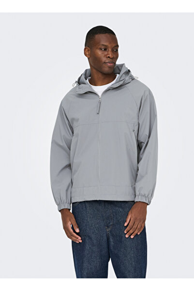 Only & Sons Gri Erkek Kapüşonlu Ceket 22036737 ONSSEAN TECHNICAL JACKET