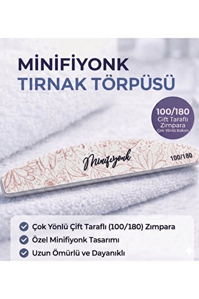 MİNİFİYONK Sponge Oval Nail File 100 \ 180 2 Pieces