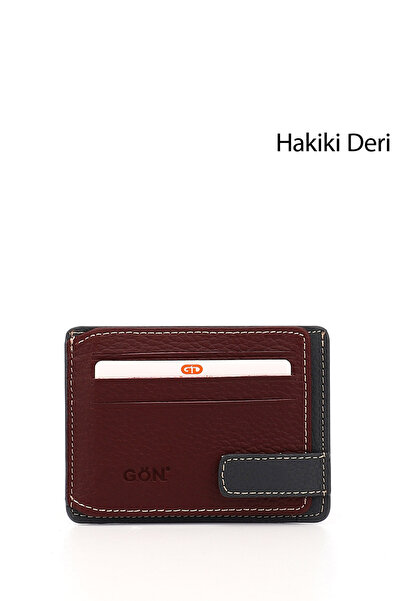 GÖNDERİ(R) Burgundy antracit Gön Prava koža unisex Držač za kartice 06521