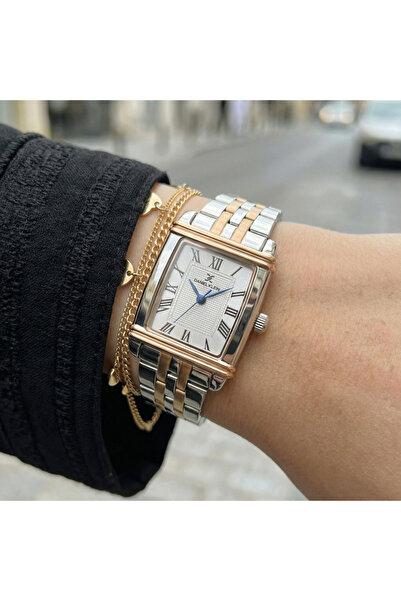 Daniel Klein Premium Silver and Rose Gold Stainless Steel Watch for Women DK....