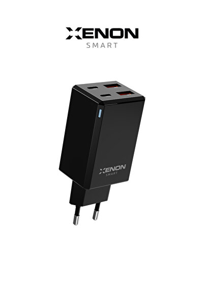 Xenon Smart Hızlı Şarj Adaptörü 65W GaN + Type-C Kablo 100W PD | 4 Port, iPhone & Samsung Uyumlu (X6425)
