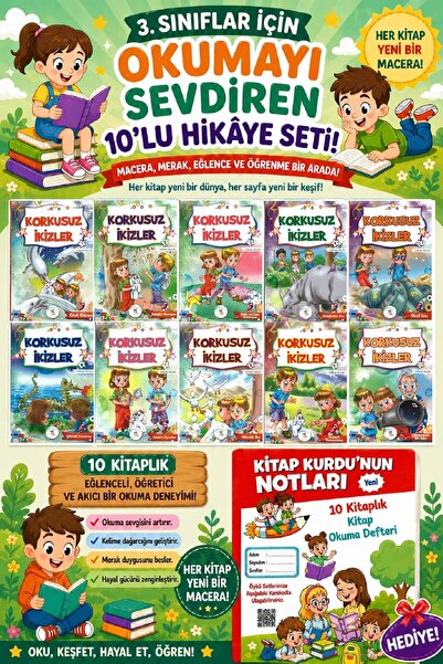 5 Renk Yayınları 3 .Sınıf Öğrencileri İçin Zevkle Okuyacağı 10 lu Hikaye Seti...