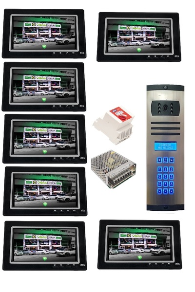 ÇağatayElektrik 7 DAİRE NTS 2015-B 7'' GÖRÜNTÜLÜ DİAFON BEYAZ-8003 TUŞ TAKIML...