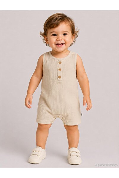 Civil Baby Lycra Muslin 6-18 Months Jumpsuit - Brown