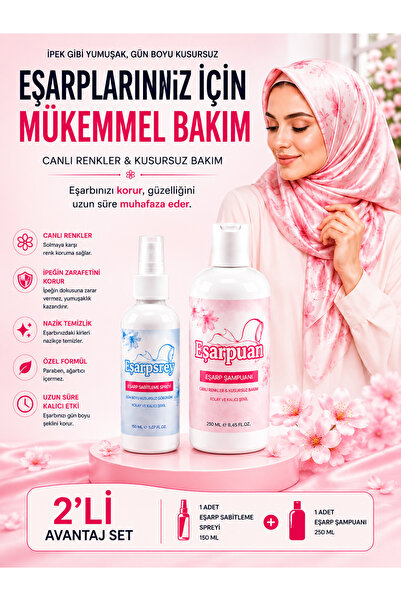 EŞARPUAN Anında Leke Çıkaran Ve Sabitleyen İpek Şal Eşarp Şampuanı Ve Eşarp S...