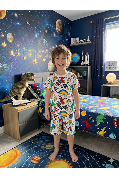 Fil Kids Σετ καλοκαιρινές πιτζάμες από βαμβακερό ύφασμα για αγόρια με κοντό μ...