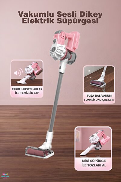 Brother Toys 3'ü 1 Arada Sesli Vakumlu Çekme Özellikli Elektrikli Oyuncak Dik...