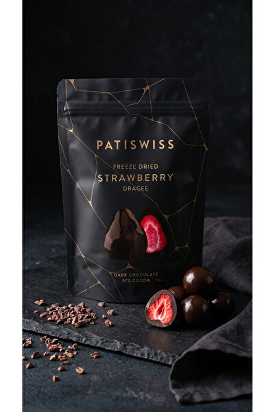 Patiswiss Bitter Çikolatalı Çilek Draje, 80G