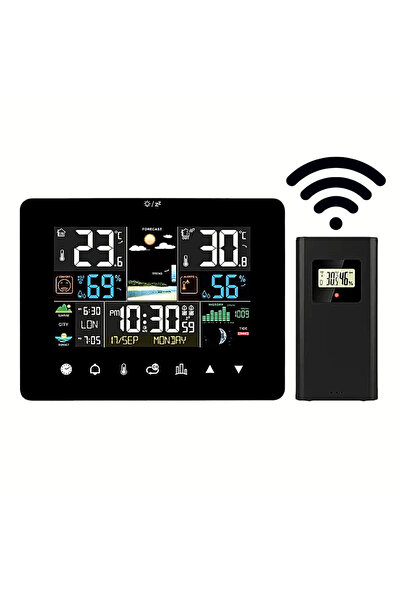 OEM Statie Meteo Digitala cu Senzor Exterior Wireless, Ecran Tactil Color 5 i...