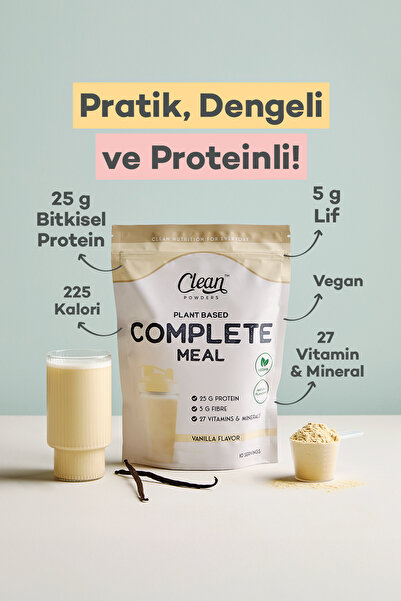 Clean Powders Proteinli Bitkisel Öğün Tozu (Complete Meal) 600 gr - Vanilya