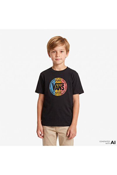 Vans Παιδικό μαύρο μπλουζάκι Retro Co Ss