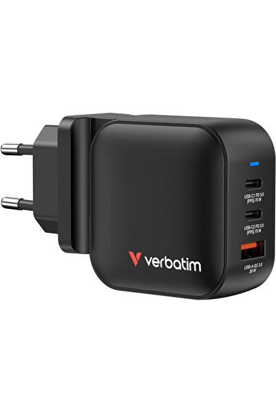 Verbatim Încărcător de călătorie GaN 1x USB-A + 2x USB-C Power Delivery 3.0 Q...