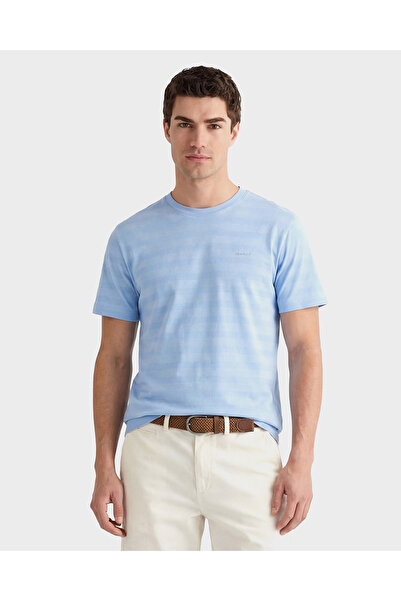 Gant Erkek Mavi Bisiklet Yaka Regular Fit T-Shirt
