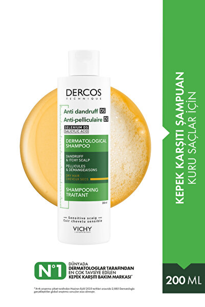 Vichy Dercos Kuru Saçlar Için Kepek Karşıtı Saç Bakım Şampuanı 200 ml