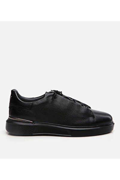 Hotiç Men's Leather Black Casual Shoes