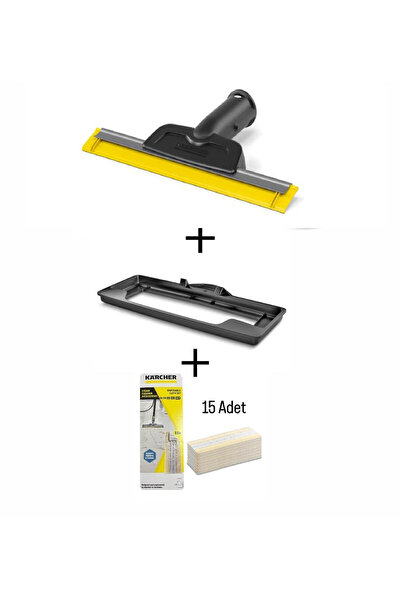 Karcher مرفق تنظيف الزجاج من سلسلة Sc، مرفق السجاد، 15 قطعة قماش للاستعمال مر...