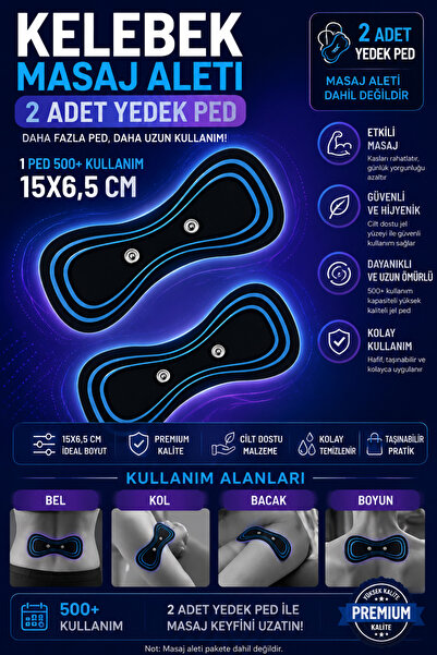nextbuy 2 Adet Kelebek Masaj Aleti İçin Yedek Ped ( Spare Pad ) Masaj Bandı C...
