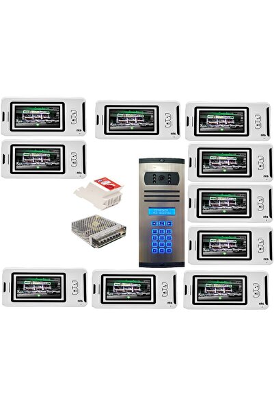 ÇağatayElektrik 10 DAİRE NTS 2001-B 4,3'' GÖRÜNTÜLÜ DİAFON BEYAZ-8003 TUŞ TAK...