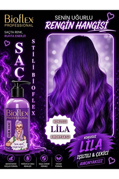 Bioflex Natural Hair Color Geçici-renkli Amonyaksız Lila Renkli Saç Boyası 25...