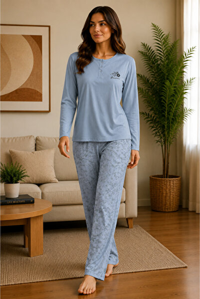 Mutlu City Women's Comfortable Fit Mom Pajama Set for Middle Ages and Older A...