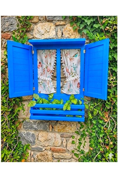 Home Mavi ,ahşap Alaçatı panjurlu pencere,balkon bahçe dekoru