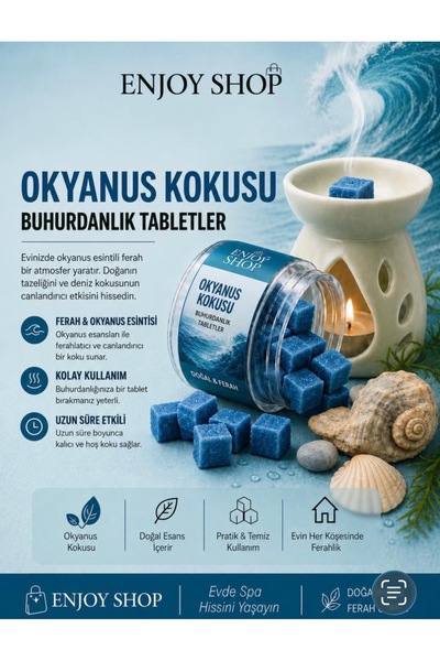 ENJOY SHOP 20 ADET OKYANUS KOKULU ( OCEAN ) DOGAL NATUREL BUHURDANLIK MUM TAB...