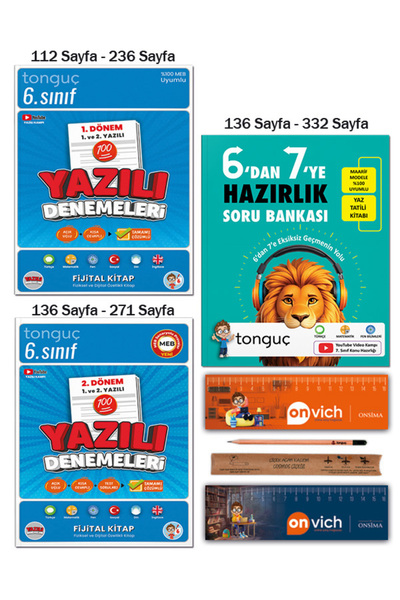 Tonguç Yayınları 7. Sınıf 6 dan 7 ye Hazırlık Yaz Tatili Tekrar Seti - 6. Sın...