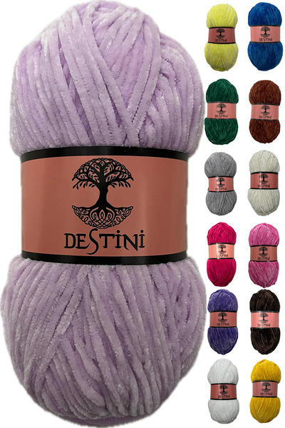 destini İnce Kadife İp 100 gr 200 Metre Amigurumi El Örgü İpi Ceket Yelek Bat...