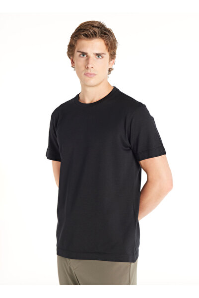 Ted Baker SİYAH YÜNLÜ BİSİKLET YAKA KISA KOLLU TSHİRT