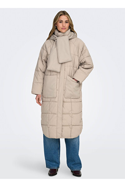 ONLY Ekru Kadın Kapitone Kaban ONLGRACEN PUFFER OTW