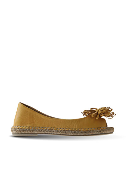 Bueno Shoes Balerini plati de damă din piele galbenă 01ws4807