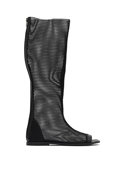 Bueno Shoes Siyah File-deri Kadın Düz Çizme 30wc371