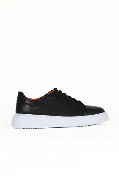 Bueno Shoes حذاء رياضي رجالي من الجلد الأسود العتيق 32ma104