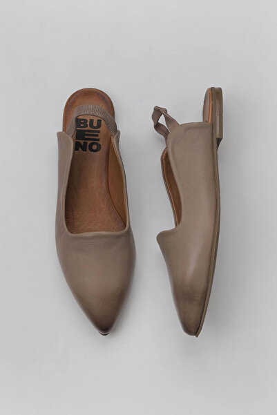Bueno Shoes Gri Deri Kadın Düz Sandalet 01wy1802
