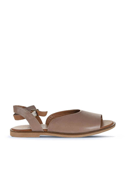 Bueno Shoes صندل مسطح نسائي من الجلد باللون الرمادي 01wa5702