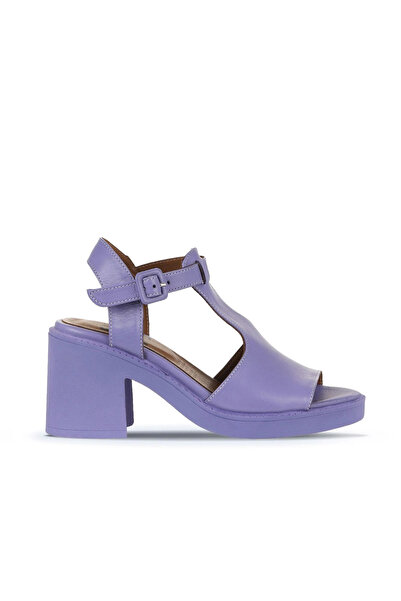Bueno Shoes Sandale cu toc pentru femei din piele lila 01wa1702
